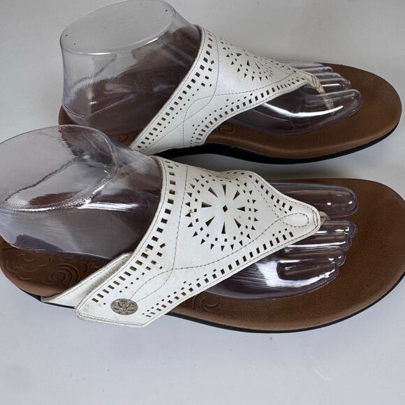 Rockport Ridge Cutout Sandal Thong Women's Size 8.5 White Boho Beach Comfy - Picture 2 of 9